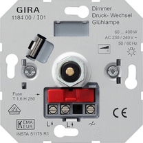 Tronic dimming insert with pressure 2-way switch