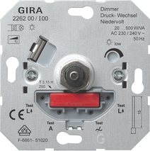 LV dimming insert with pressure 2-way switch